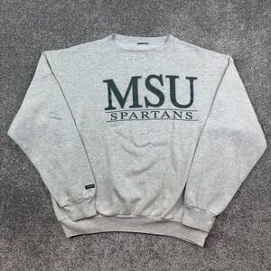 Vintage Michigan‎ State Spartans Sweatshirt Mens XL Gray Faded JanSport Football